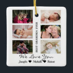 Beste grootmoeder ooit aangepaste foto's kleinkind keramisch ornament<br><div class="desc">Deze Ornament heeft een gemakkelijke collage sjabloon waar u uw 6 favoriete oma- en kleinkinderen afbeeldingen kunt uploaden. Dit zal het perfecte cadeau zijn om je liefde voor je oma te shows. Je kunt je cadeau geven voor Kerstmis en elke andere gelegenheid om je liefde uit te drukken aan je...</div>