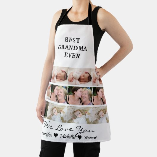 Beste grootmoeder ooit aangepaste foto's kleinkind schort (Insitu)