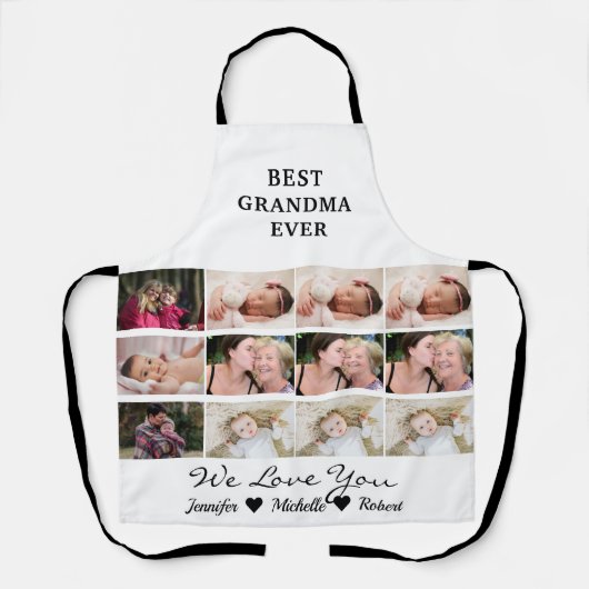 Beste grootmoeder ooit aangepaste foto's kleinkind schort (Voorkant)