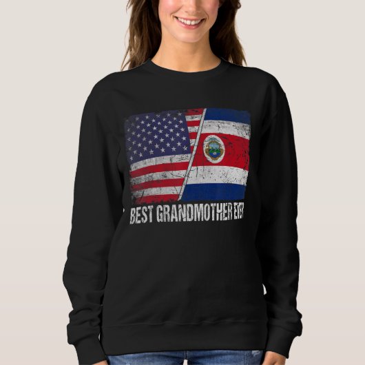 Beste grootmoeder ooit Amerikaanse Costa Rica Flag Trui (Voorkant)