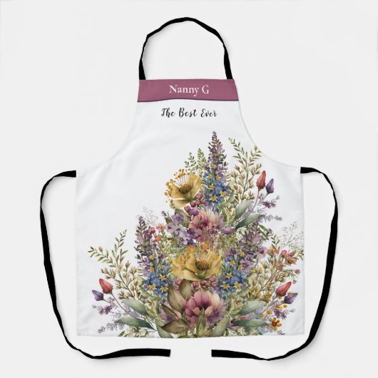 Beste Grootmoeder ooit Bloemenengel Schort (Voorkant)