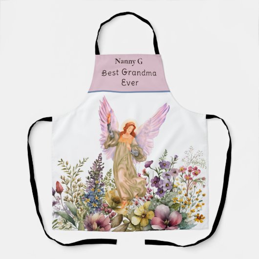 Beste Grootmoeder ooit Bloemenengel Schort (Voorkant)