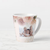 Beste grootmoeder ooit Blush Floral Gold Star Foto Latte Mok (Rechterhoek)