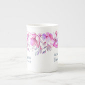 Beste grootmoeder ooit - roze Waterverf bloemen Porselein Kop (Voorkant)