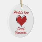 Beste grootmoeder ter wereld keramisch ornament (Rechts)