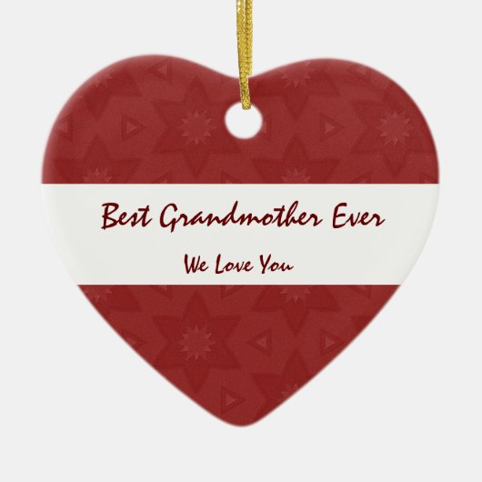 Beste grootmoeder van liefde voor rode bloemen keramisch ornament (Voorkant)
