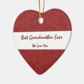 Beste grootmoeder van liefde voor rode bloemen keramisch ornament (Links)