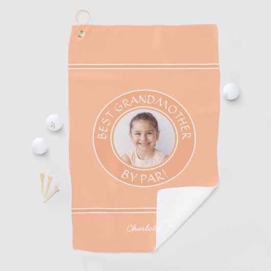 Beste Grootmoeder van Par Elegant Golfer Peach Fot Golfhanddoek (Insitu)