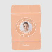 Beste Grootmoeder van Par Elegant Golfer Peach Fot Golfhanddoek (Voorkant)