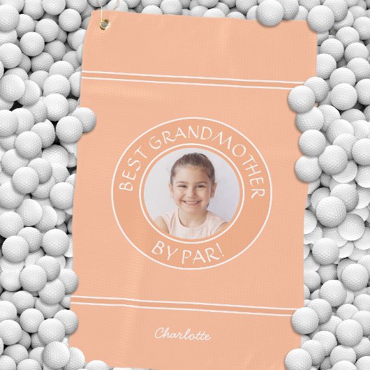 Beste Grootmoeder van Par Elegant Golfer Peach Fot Golfhanddoek