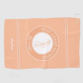 Beste Grootmoeder van Par Elegant Golfer Peach Sch Golfhanddoek (Horizontaal)