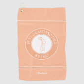 Beste Grootmoeder van Par Elegant Golfer Peach Sch Golfhanddoek (Voorkant)
