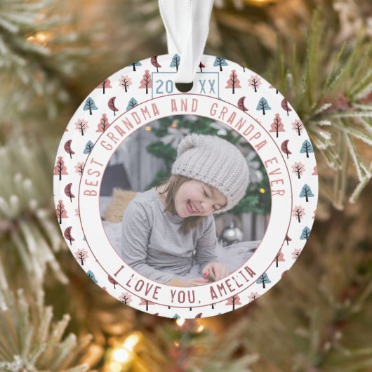 Beste Grootouders Bomen Pastel Aandenken Foto Ornament (Boom)