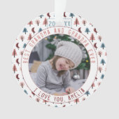 Beste grootouders Bomen Pastel Keepsake Foto Ornament (voorkant)