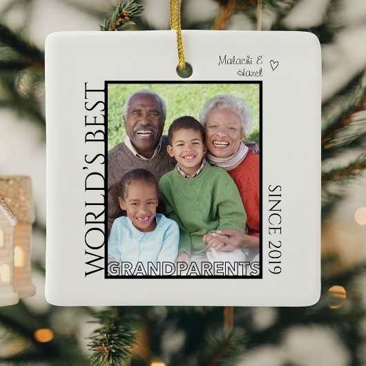 Beste Grootouders Foto Naam Kerstcadeau Keramisch Ornament