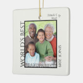 Beste Grootouders Foto Naam Kerstcadeau Keramisch Ornament (Links)