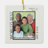 Beste Grootouders Foto Naam Kerstcadeau Keramisch Ornament (Voorkant)