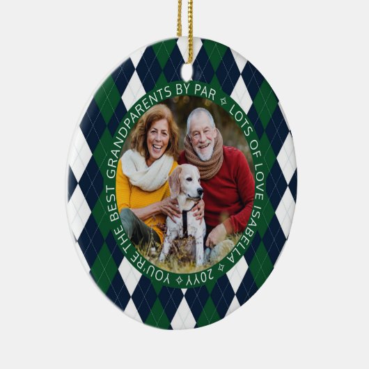 Beste grootouders, foto van Par Green Golf Argyle  Keramisch Ornament (Rechts)