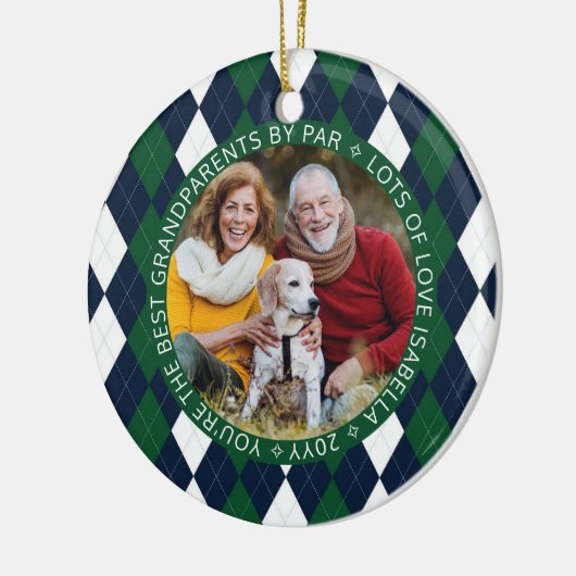 Beste grootouders, foto van Par Green Golf Argyle  Keramisch Ornament (Links)