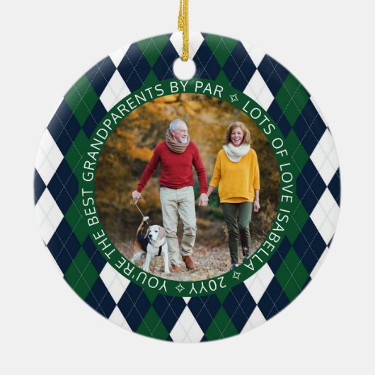Beste grootouders, foto van Par Green Golf Argyle  Keramisch Ornament (Achterkant)