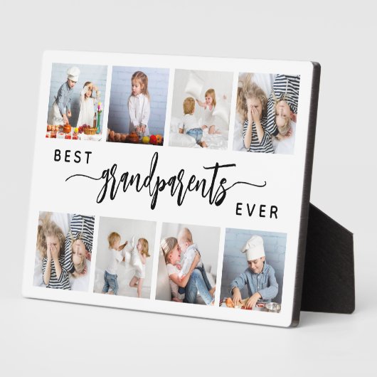 Beste Grootouders Ooit 8 Foto Collage Wit Fotoplaat (Zijkant)