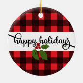 Beste grootouders ooit! | Buffalo Plaid Holiday Keramisch Ornament (Achterkant)