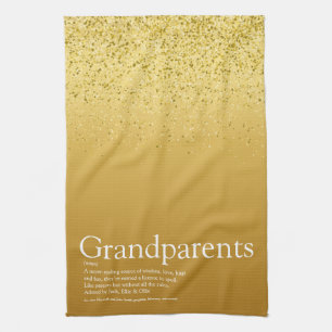 Beste Grootouders Ooit Definitie Gouden Glitters Theedoek