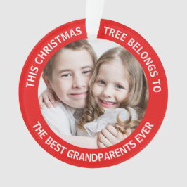 Beste grootouders ooit kerstboom Foto rood Ornament