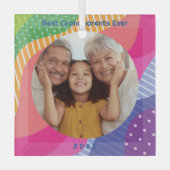 Beste grootouders ooit kleinkinderen familie foto glas ornament (Voorkant)