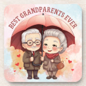Beste grootouders ooit met een paraplu bier onderzetter (Voorkant)