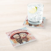 Beste grootouders ooit met een paraplu glazen onderzetter (Schuin)