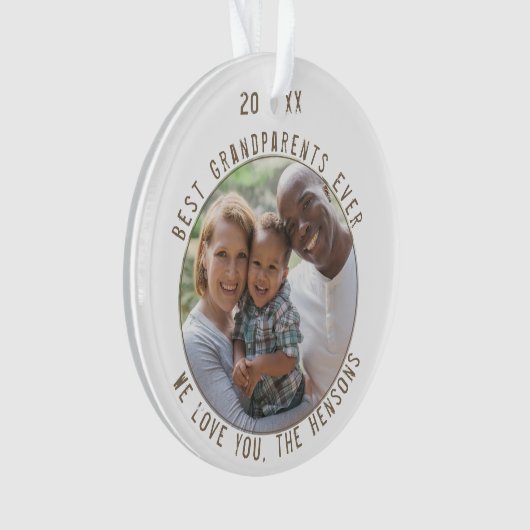 Beste Grootouders Ooit Modern Aandenken Foto Ornament (voorkant)