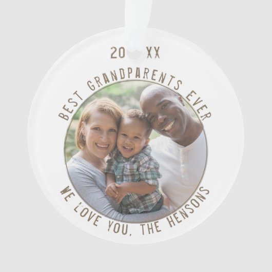 Beste Grootouders Ooit Modern Aandenken Foto Ornament (voorkant)