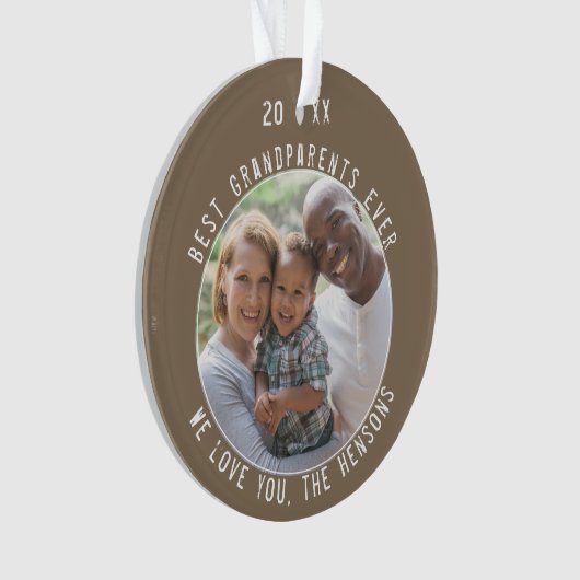Beste Grootouders Ooit Modern Aandenken Foto Ornament (voorkant)