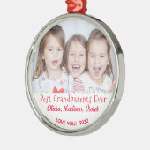 Beste grootouders ooit personaliseren kerstfoto's metalen ornament (Links)