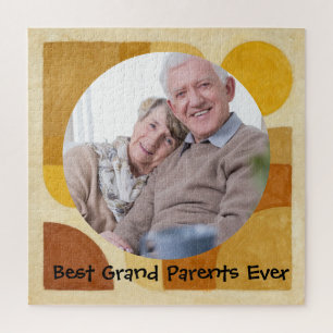 Beste Grootouders Ooit Retro Aquarel Foto Legpuzzel