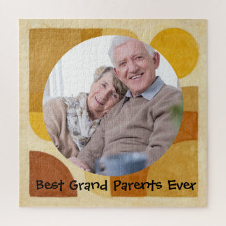 Beste Grootouders Ooit Retro Aquarel Foto Legpuzzel