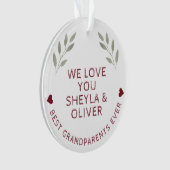 Beste grootouders ooit Waterverf Twigs Keepomwille Ornament (voorkant)