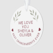 Beste grootouders ooit Waterverf Twigs Keepomwille Ornament (voorkant)