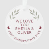 Beste grootouders ooit Waterverf Twigs Keepomwille Ornament (voorkant)