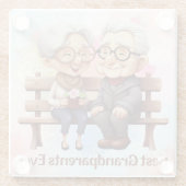 Beste grootouders ooit zittend op de bank glazen onderzetter (Achterkant)