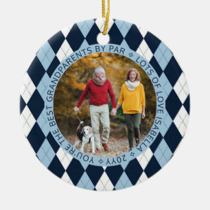 Beste grootouders, Par Blue Golf Argyle 2 Foto Keramisch Ornament