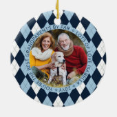 Beste grootouders, Par Blue Golf Argyle 2 Foto Keramisch Ornament (Achterkant)