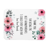 Beste Grootouders Quote Pink Floral gepersonalisee Magneet (Horizontaal)