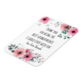Beste Grootouders Quote Pink Floral gepersonalisee Magneet (Linkerzijde)