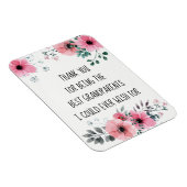 Beste Grootouders Quote Waterverf Roze Bloemen Magneet (Rechterzijde)