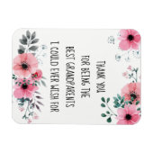 Beste Grootouders Quote Waterverf Roze Bloemen Magneet (Horizontaal)