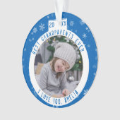 Beste Grootouders Sneeuwvlok Blauwe Herinnering Fo Ornament (voorkant)