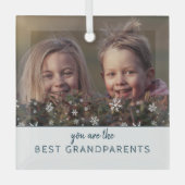 Beste Grootouders Sneeuwvlokken Modern Aandenken F Glas Ornament (Voorkant)