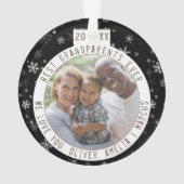 Beste grootouders Snowflake Black Keepomwille Foto Ornament (achterkant)